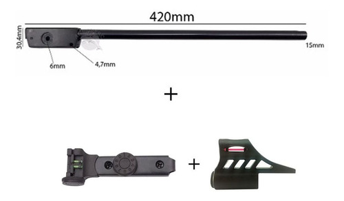 Cano Carabina Pressão 5,5mm Cbc B12 + Alça E Massa De Mira