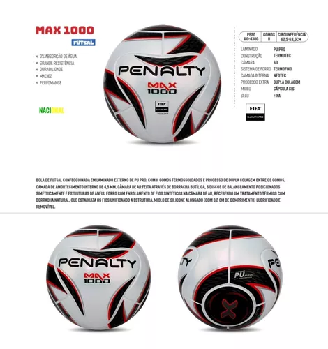 Bola Penalty Futsal MAX 1000 Termotec FIFA