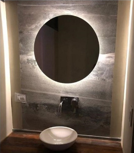 Imagen 1 de 6 de Espejo Redondo 50cm Diámetro Con Luz Led