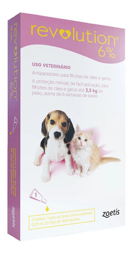 Revolution  15 Mg Filhotes Cães Gatos Ate 2,5 Kg 1 Pipeta