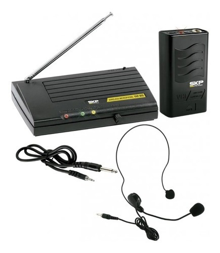 Micrófono SKP Pro Audio VHF-855 Dinámico Omnidireccional color negro