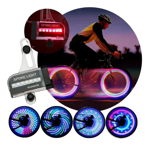 Luces Led Bicicleta Ruedas 14 Colores 30 Efectos Ipx5 A Pila Color RGB