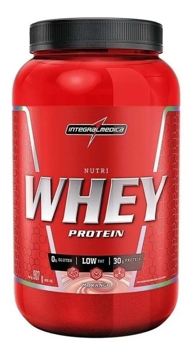 Nutri Whey Protein Morango Pote 900g Integralmédica