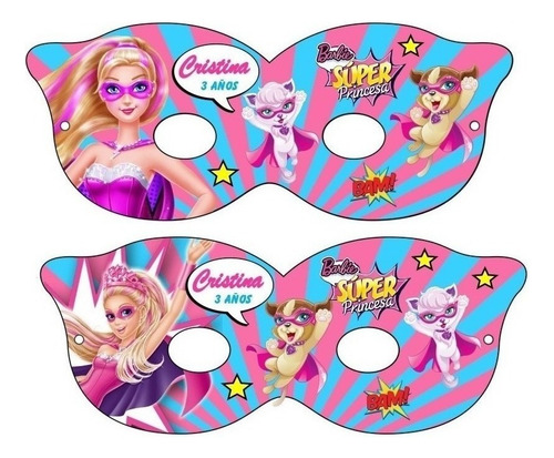 Kit Imprimible Barbie Super Princesa Candy Bar Cotillon 2x1