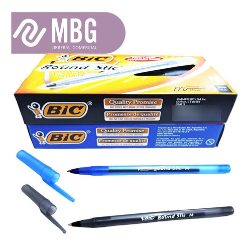 Bolígrafo Birome Bic Round Stick X24 Unidades