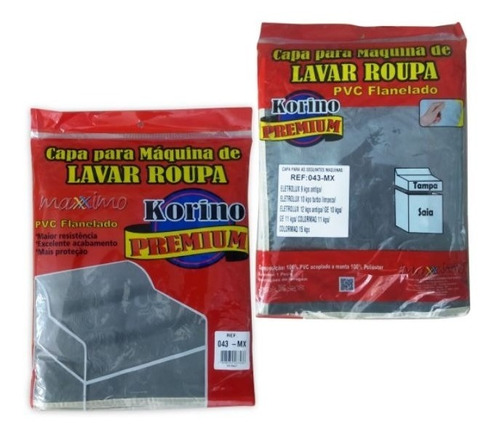 Capa Maquina Lavar Roupa Korino Premium Eletrolux/colormaq