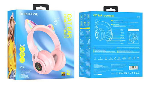 Audífono Kitty Bluettoth Borofone Bo18 Pink
