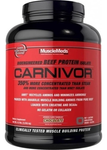 Musclemeds Carnivor 4lbs  Proteina De Carne,aminos,bcaa