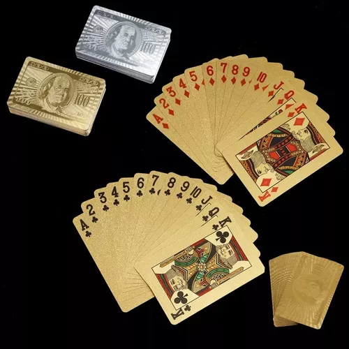 Jogo De Baralho Dourado Cartas Douradas Truco Poker Pibe 21