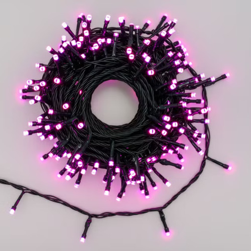 Cordão 100 Leds Fixo 10 Metros Macho E Fêmea Natal Decoração Luzes Rosa 220v