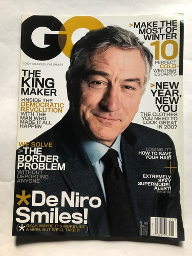 Revista Gq. Usa. Moda. Tapa Robert De Niro.
