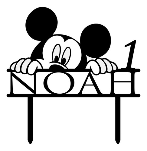 Cake Topper Adorno Torta Cumple Mickey Mouse Personalizado 