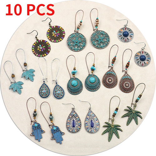 Juego De 10 Pares De Pendientes Vintage Boho Para Mujer