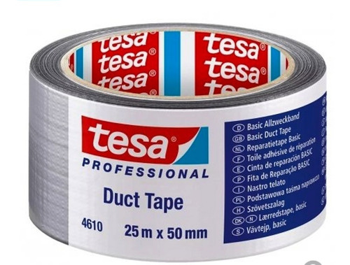 Cinta Americana Duct Tape 50mm X 25mts Gris Plata -tesa-
