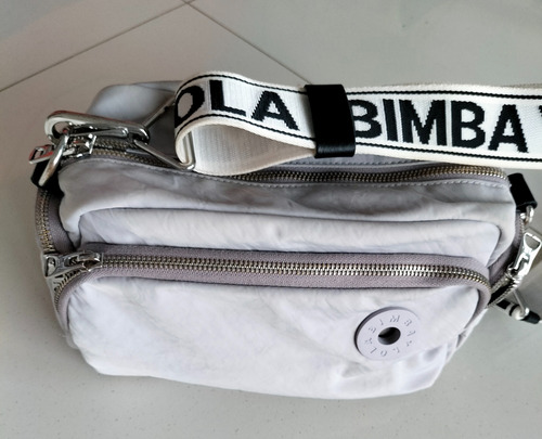 Bimba Y Lola - Bandolera Original. Gris Liso Níquel Blanco (Usado)