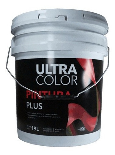 Imagen 5 de 5 de Cubeta De Pintura Vinilica Lavable 19lt Color Blanco