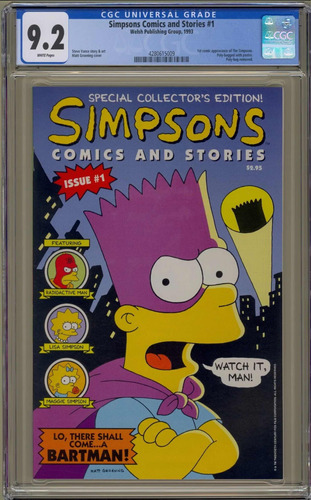 Simpsons Comics And Stories #1 Año 1993 Cgc 9.2