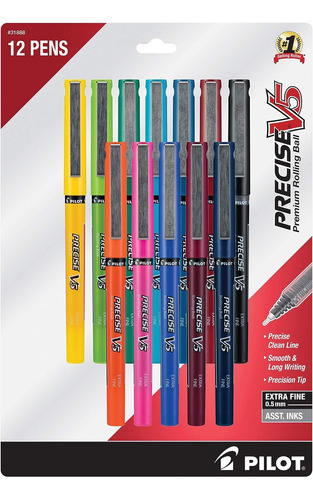 12 Boligrafos Pilot Pen Precise V5 Punto Extrafino 0.5mm
