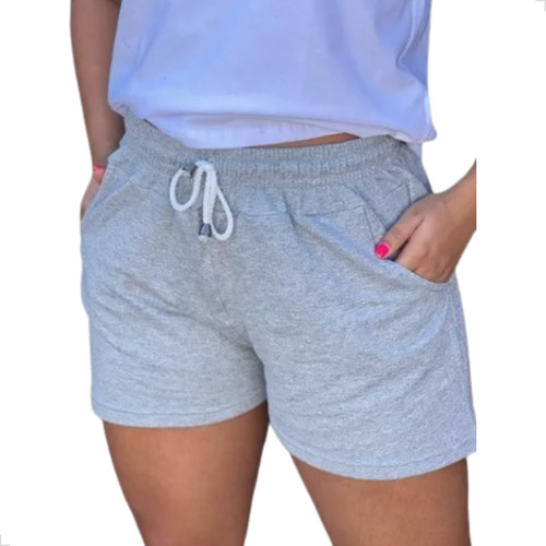 Short Feminino Cinza Claro