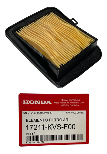 Filtro Ar Cg 160 Titan/ Fan/ Cargo/ Start Original Honda