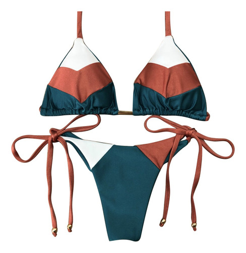 Conjunto De Bikini Sexy Para Mujer R Feshion, Estampado En C