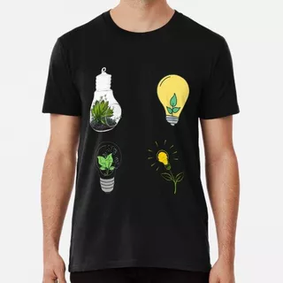 Remera Light Bulb With Yellow Flowers Sticker Pack Algodon