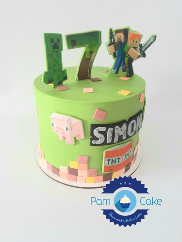 Torta Artesanal Minecraft Personalizada Personajes