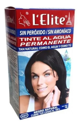 Tinte Agua L'elite Negro Natural, Sin Peróxido, Sin Amoniaco