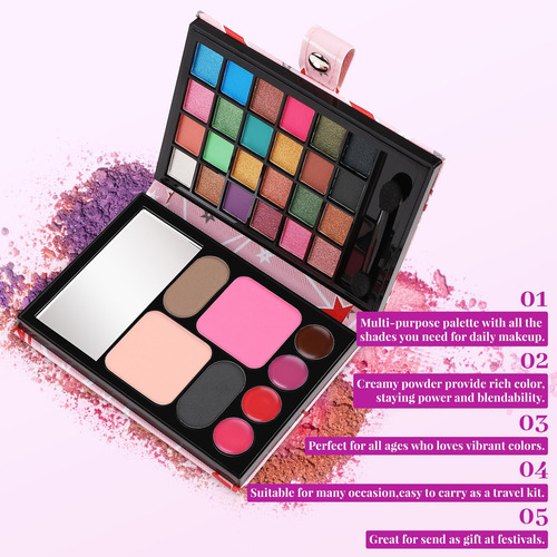 Kit De Maquillaje Qibest All In One 24 Eyeshadow 4 Lipstick