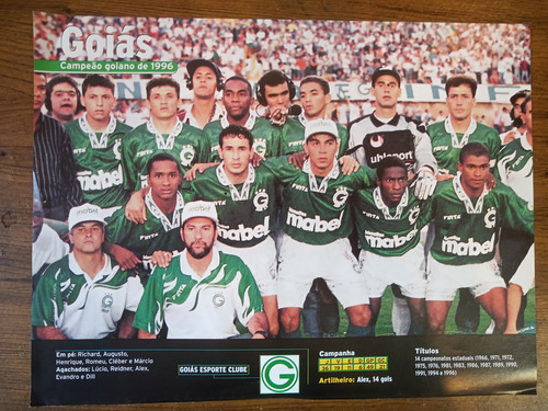 Póster Do Club Do Goias Campeao Goiano De 1996 23x30 (Usado)
