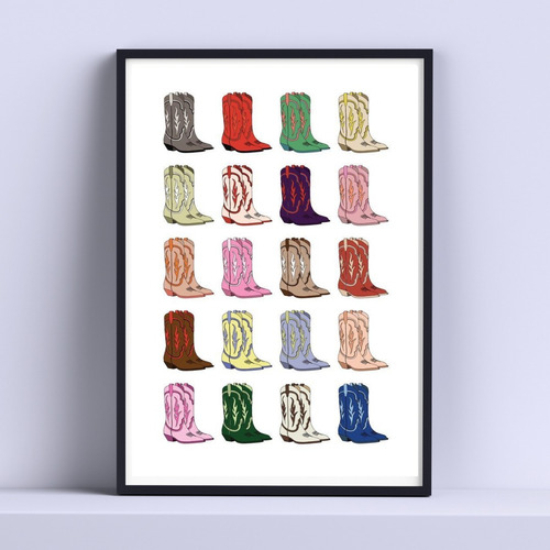 Cuadro Botas Texanas Vaqueras Deco 30x40cm Listo P Colgar