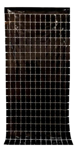 2 Cortina Metálica Cuadrada Tipo Panel Decorativo Cuadros 4d Color Negro