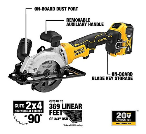 Sierra Circular Dewalt Atomic 20v Max, 4-1 / 2 Pulgadas, Sol