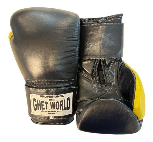 Par Guante Box Ghet World Black 100% Piel Palomares Fpx