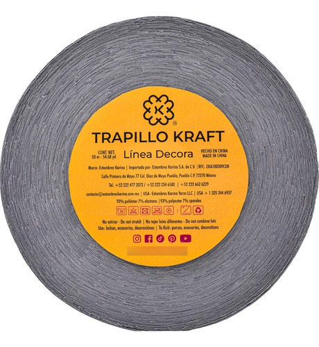 Trapillo Poliester Paq De 5 Rollos De 50 Mts C/u E. Erika 101 Gris Perla