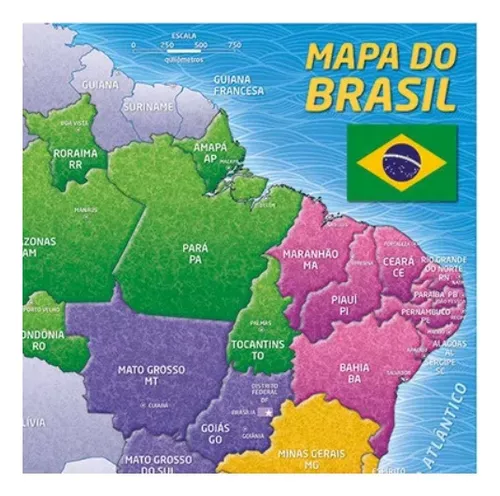 Jogo Quebra Cabeca Puzzle 200 Pecas Mapa do Brasil + 7 Anos na