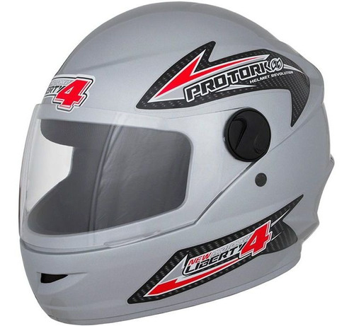 Capacete Protork New Liberty 4 Tamanho 56 Prata