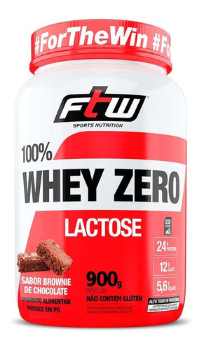 100% Whey Zero Lactose 900g - Ftw - 24g Proteína/dose Sabor PAVE DE MORANGO