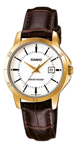 Reloj Casio Ltp-v004gl-7a Acero Mujer Dorado