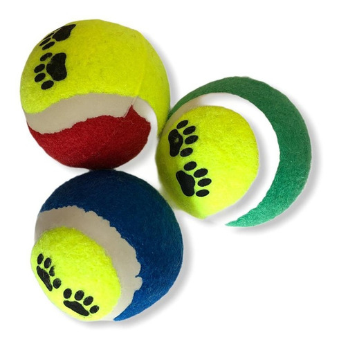 Pack De Tres Pelotas  De Tenis Para Perros 