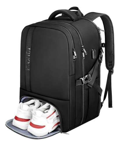 Mochila De Viaje Laptop 17.3 Pulgadas Mochila De Deportiva Gym Aprobado Por Avión Impermeable Tsa Usb Ytonet 1720 Color Negro