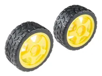 Comprar 2 Piezas Llanta Rueda Para Motorreductor Amarillo Carrito