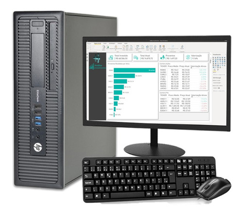 Imagem 1 de 7 de Computador Completo Hp I5 8gb Ssd480gb Monitor 19 Elitedesk