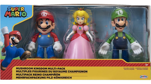 Super Mario Nintendo Mushroom Kingdom Diorama Figura 3-paque