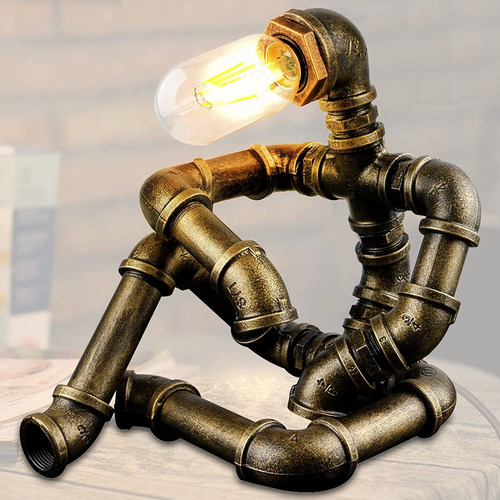 Lámpara De Mesa Steampunk Efaycrr , Estilo Robot Vintage