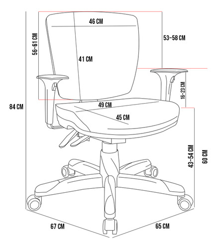 Kit 04 Cadeiras Girat Ergonômica Pto Bx Flexi Poliéster Azul