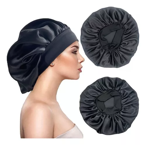 Gorro de seda satinada para el cabello: 2 gorros para niños con banda  elástica para atar y amarrar, correas ajustables para dormir cómodamente,  banda