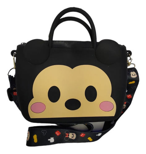 Bolsa De Silicon Mickey Mouse Negro 18x13 Cms