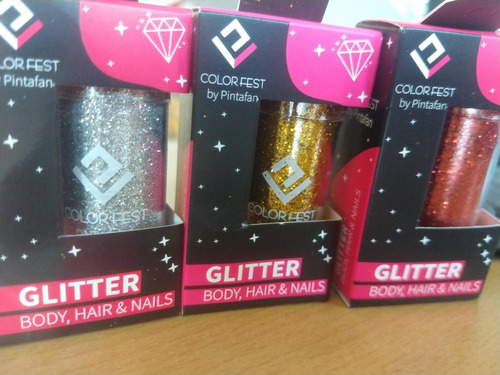 Glitter Gibre Maquillaje Artistico Set Pinceles Gel Fijador