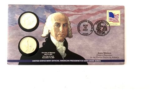 Moneda Eeuu De 1 Dólar. Serie Presidentes. James Madison